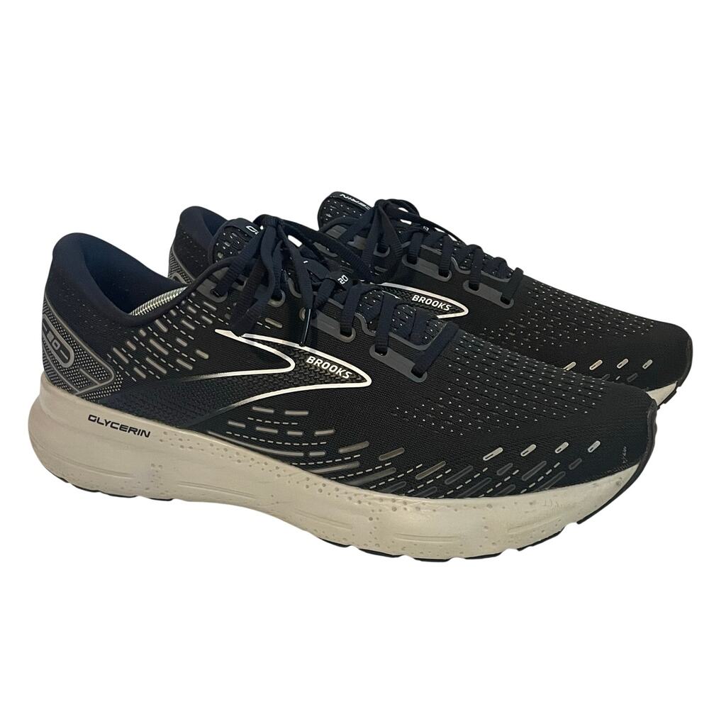 Brooks Glycerin 20 Men’s Running Shoe Black White Alloy Size 14 Cushioned Road